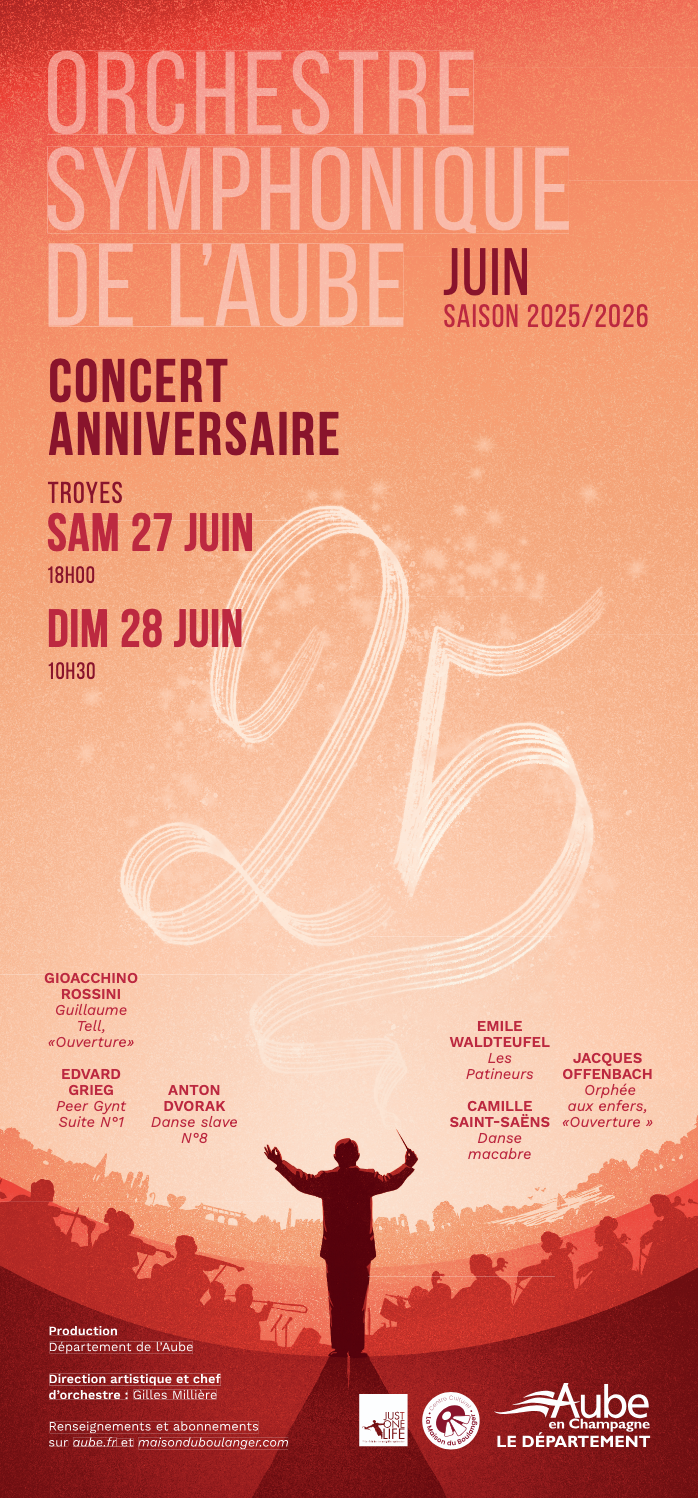 Concert évènement 25ème anniversaire de l'Orchestre Symphonique de l'Aube