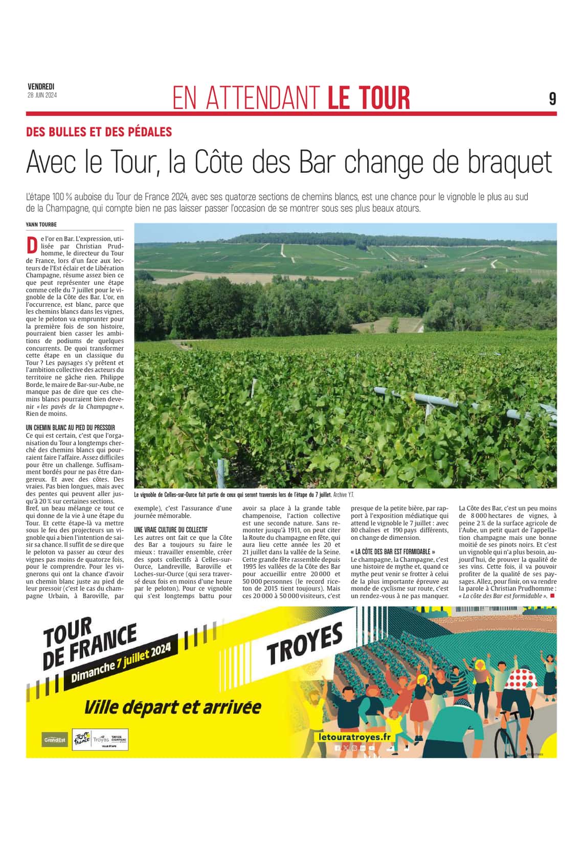 Avec le Tour de France, la Côte des Bar change de braquet
