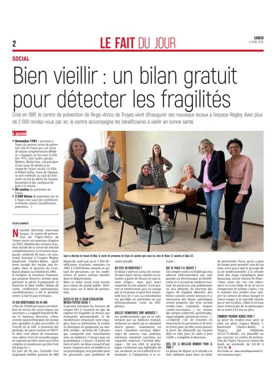 Bien vieillir : un bilan gratuit pour détécter les fragilités