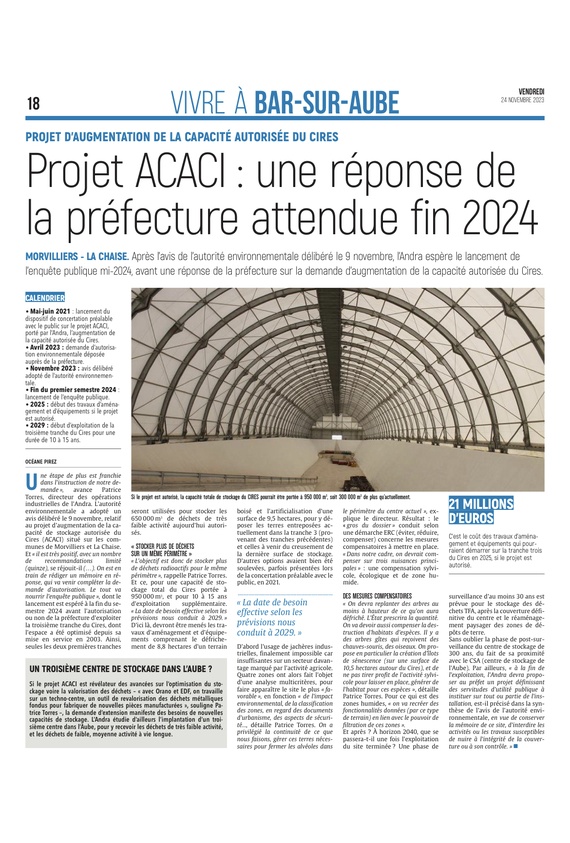 Projet ACACI à Morvilliers-La Chaise : une réponse de la préfecture attendue