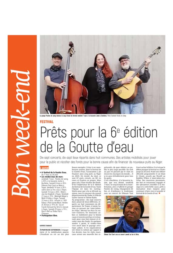 Le festival de la Goutte d’eau prêt pour sa 6e édition.
