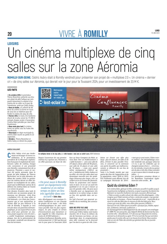Un cinéma multiplexe de cinq salles sur la zone Aéromia, à Romilly-sur-Seine
