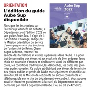 L'édition 2022 du guide Aube Sup disponible.