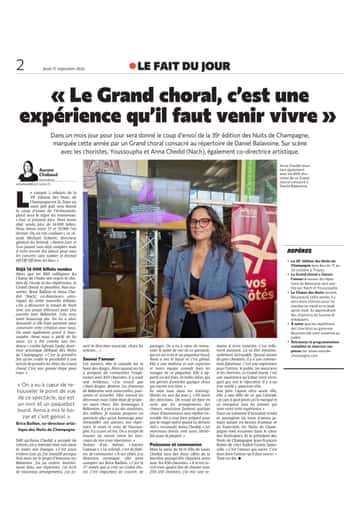 « Le Grand choral, c'est une expérience qu'il faut venir vivre »