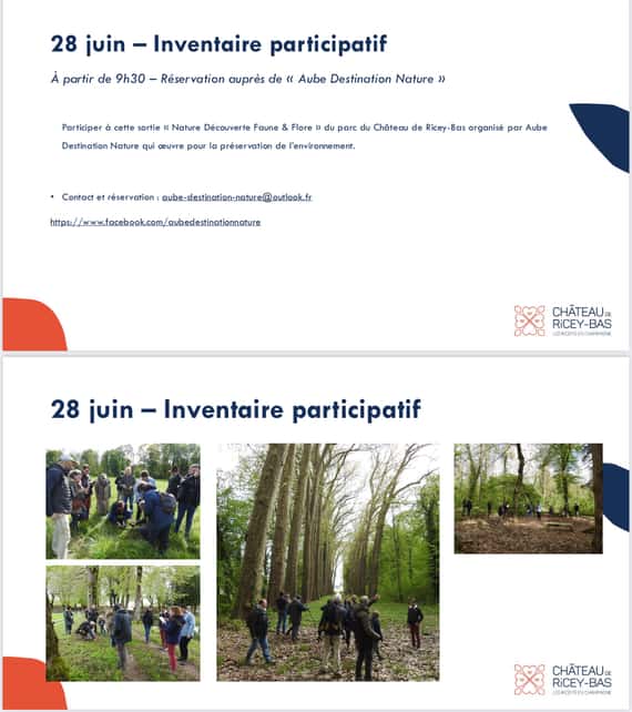 Inventaire participatif au Château de Ricey-Bas avec Destination Nature