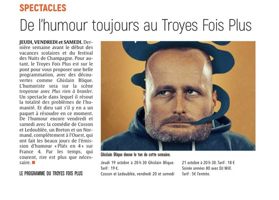 De l’humour toujours au Troyes Fois Plus