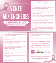 Invitation Vente aux enchères caritative - Octobre Rose - Vitrines de Troyes