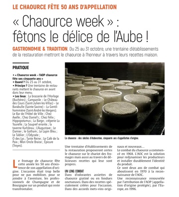 Chaource Week : Fêtons le délice de l'Aube.