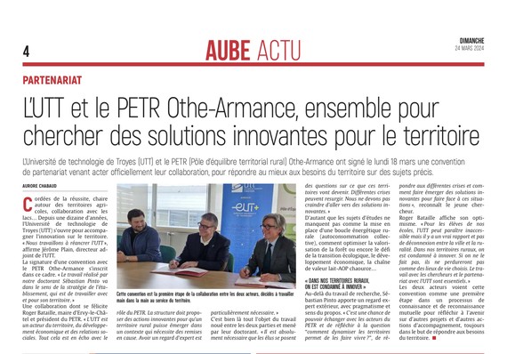 L'UTT et le PETR Othe-Armance ensemble