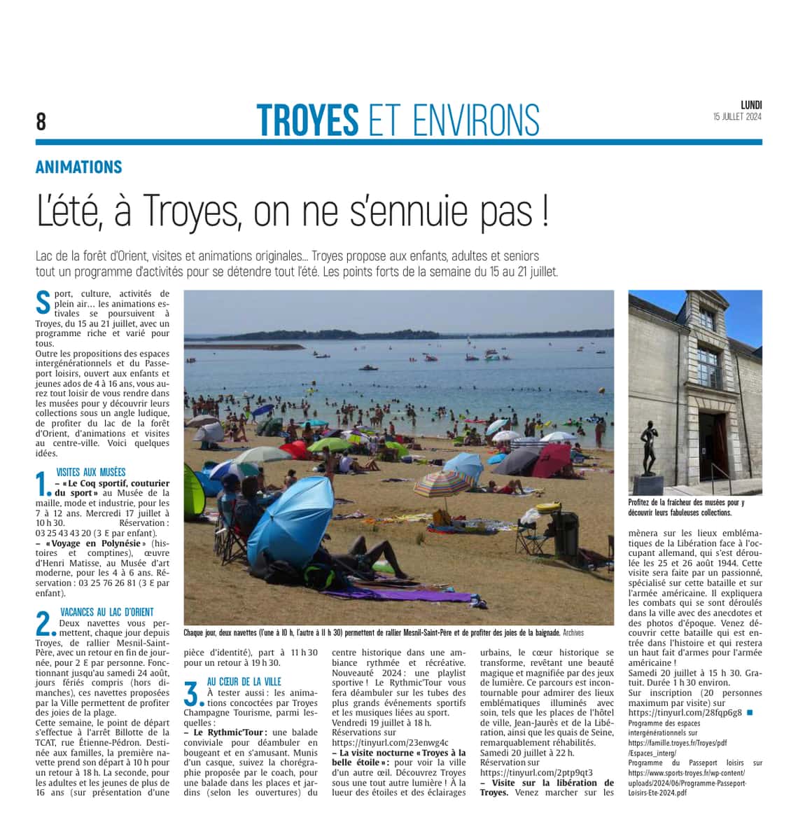 L’été, à Troyes, on ne s’ennuie pas !