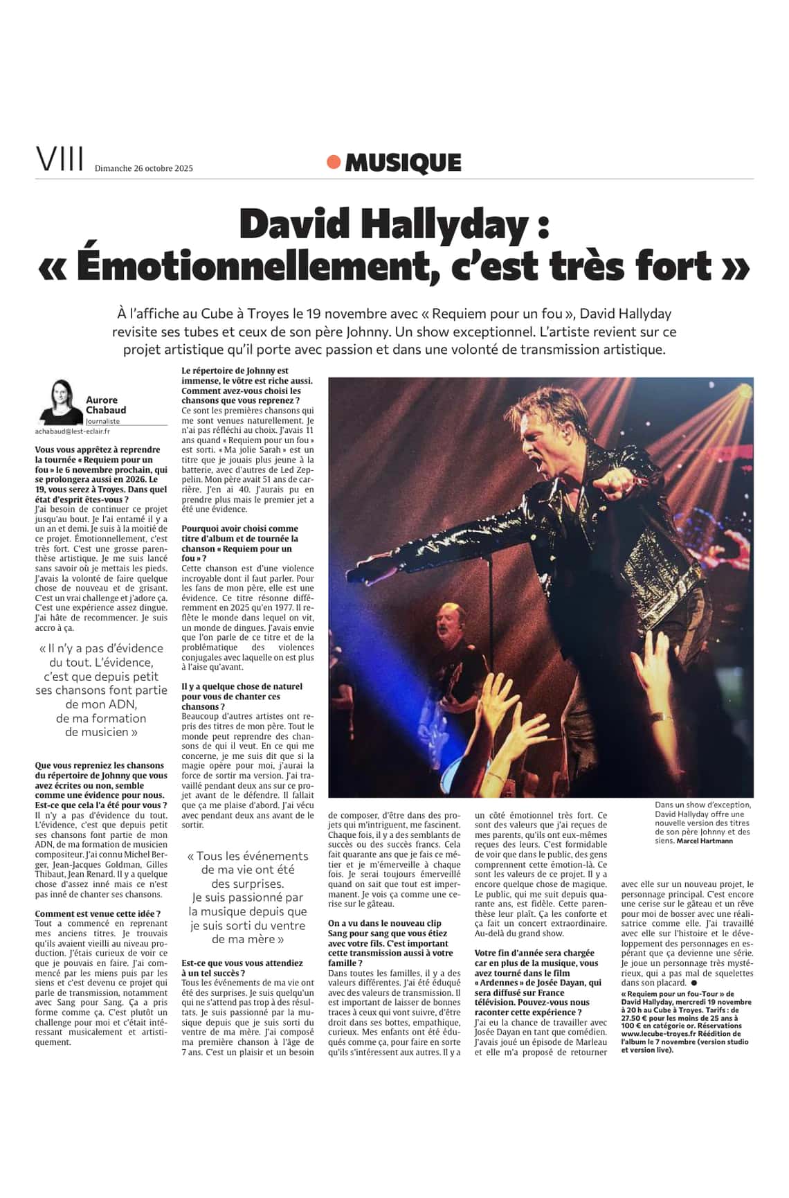 David Hallyday : « Émotionnellement, c’est très fort »