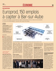 EUROPROD, 150 emplois à capter à Bar-sur-Aube.