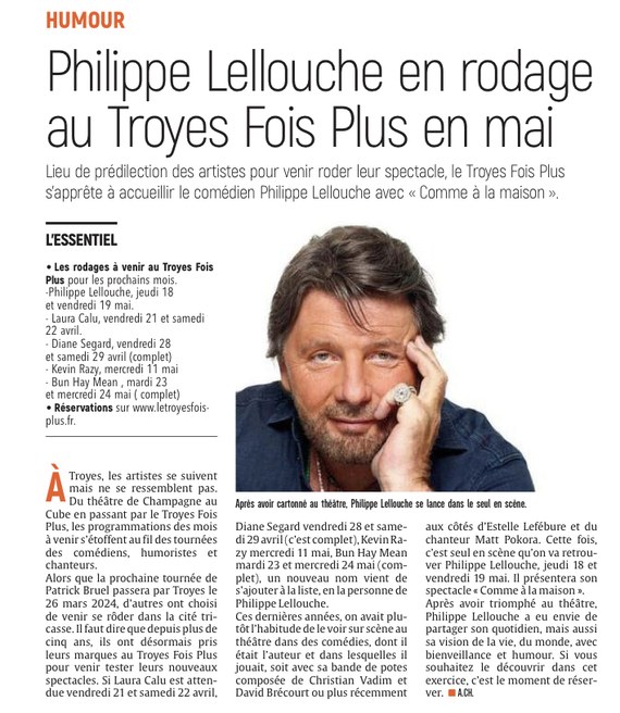 Philippe Lellouche en rodage au Troyes Fois Plus en mai