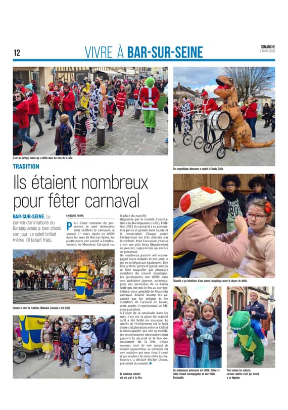 Retour en images sur le carnaval organisé à Bar-sur-Seine ce samedi
