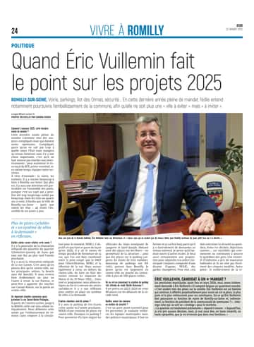 Éric Vuillemin, maire de Romilly-sur-Seine, fait le point sur les projets 2025
