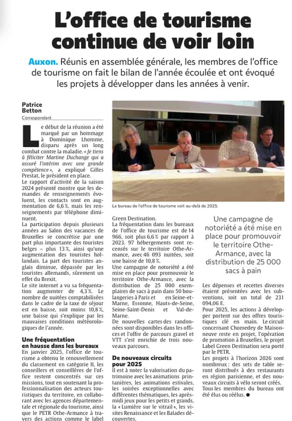 À Auxon, l’office de tourisme continue de voir loin !