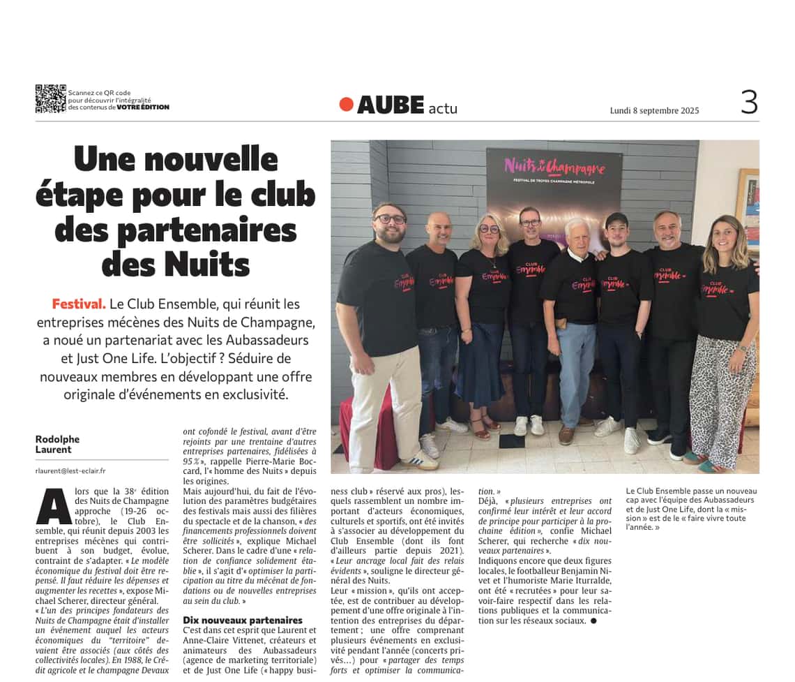 Une nouvelle étape pour le club des partenaires des Nuits