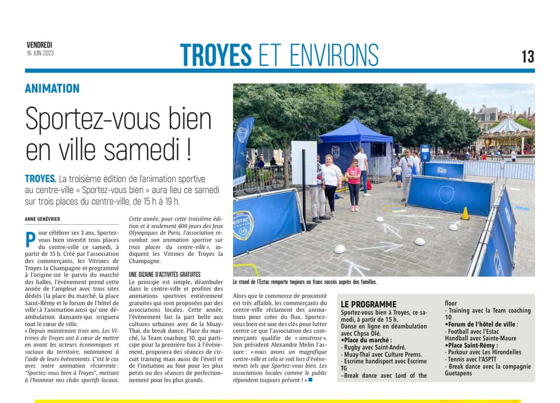 Sportez-vous bien arrive au centre-ville de Troyes ce samedi 17 juin