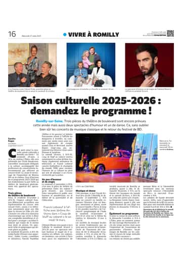 Saison culturelle 2025-2026 à Romilly-sur-Seine : demandez le programme !