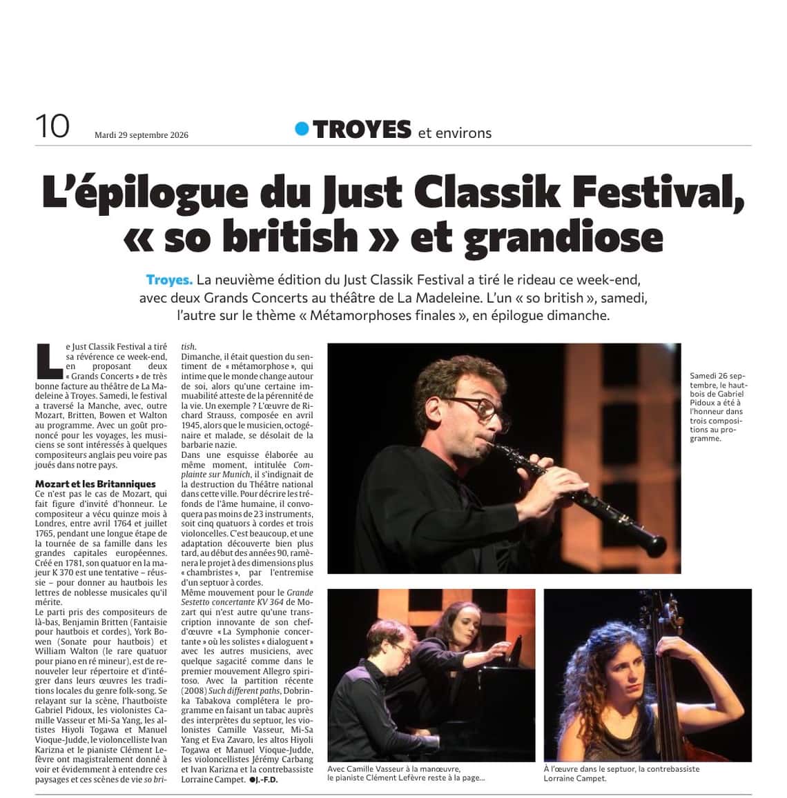 L'épilogue du Just Classik Festival, « so british » et grandiose