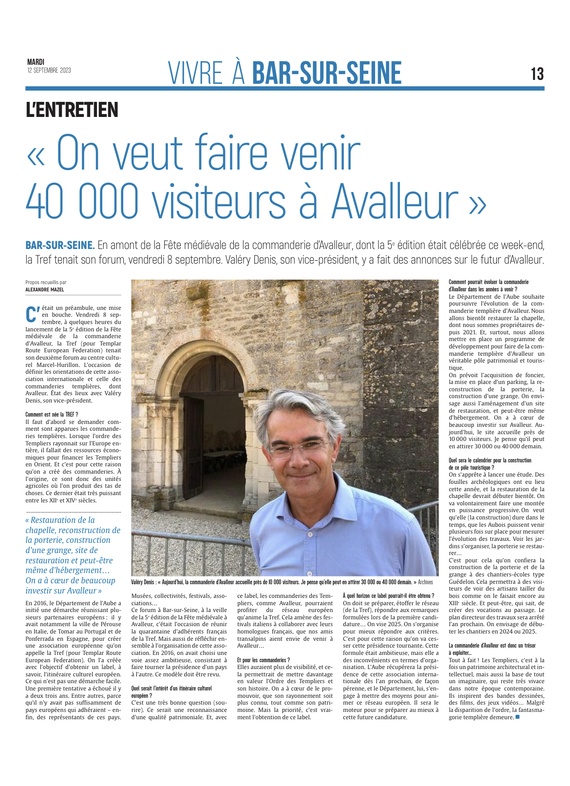 Valéry Denis veut « faire venir 40 000 visiteurs à Avalleur »