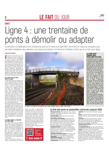 Ligne 4 : une trentaine de ponts à démolir ou adapter