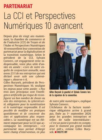 La CCI et Perspectives Numériques 10 avancent.