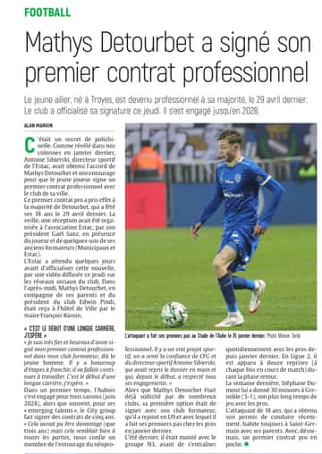 Estac : Mathys Detourbet a signé son premier contrat professionnel