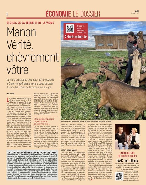 Creney-près-Troyes : Manon Vérité et sa chêvrerie, coup de cœur