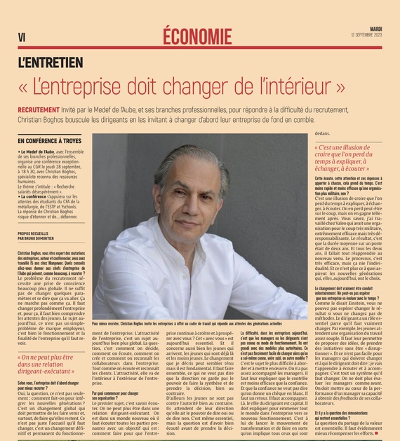 «L’entreprise doit changer de l’intérieur».