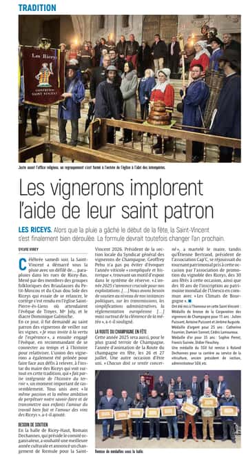 Les vignerons des Riceys implorent l’aide de leur saint patron