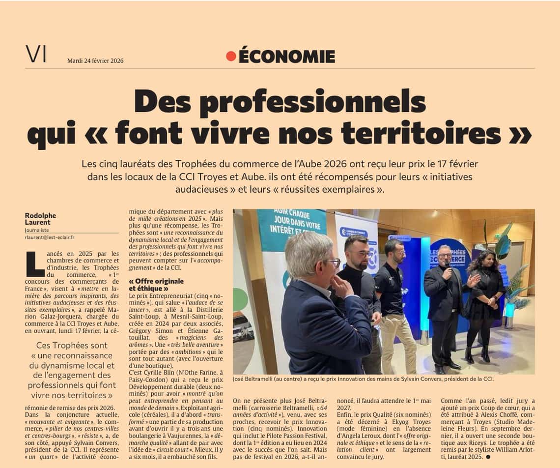 Qui sont les cinq lauréats des Trophées du commerce de l’Aube 2026 ?