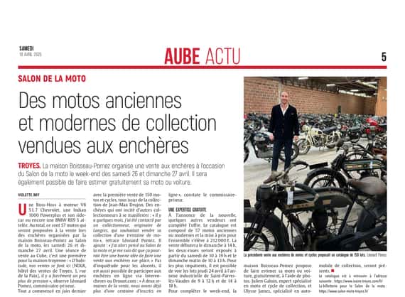 Une vente aux enchères au Salon de la moto à Troyes