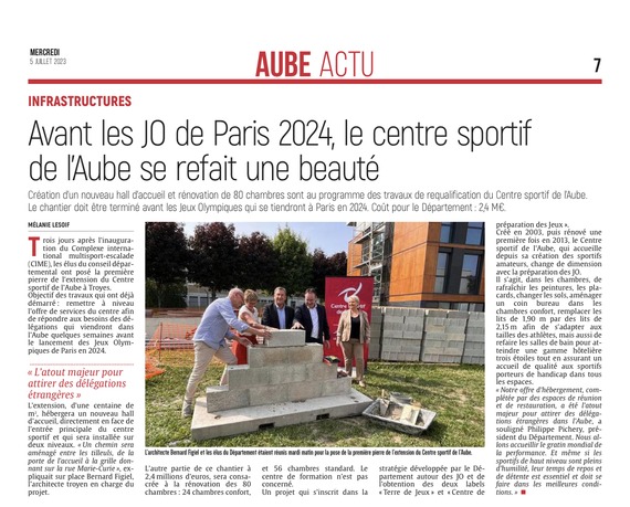 Avant les JO de Paris 2024, le centre sportif de l'Aube se refait une beauté