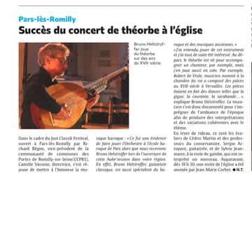 Succès du concert de théorbe à l’église de Pars-lès-Romilly