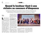 Quand le bonheur tient à une victoire au concours d’éloquence !