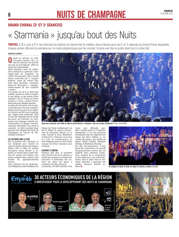 Grand Choral de Starmania aux Nuits de Champagne