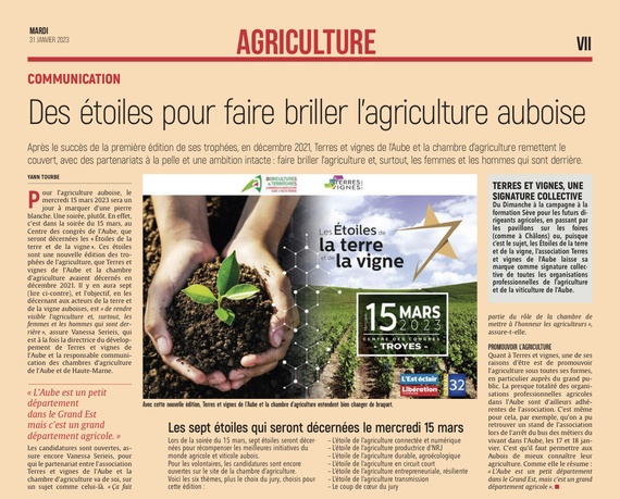 Des étoiles pour faire briller l’agriculture auboise.