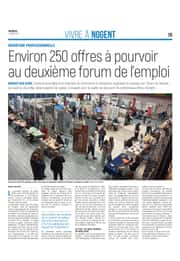 Environ 250 offres à pourvoir au deuxième forum de l’emploi .