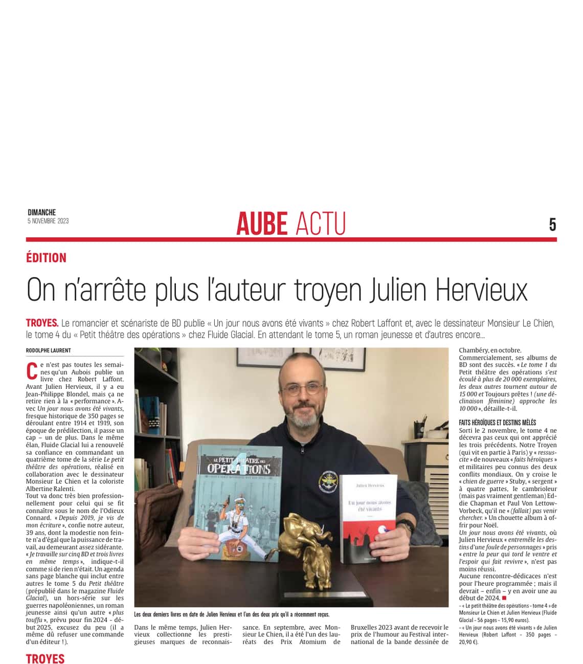 Roman et BD : on n’arrête plus Julien Hervieux