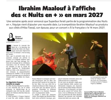 Ibrahim Maalouf à l’affiche des Nuits en + à Troyes le 14 mars 2027