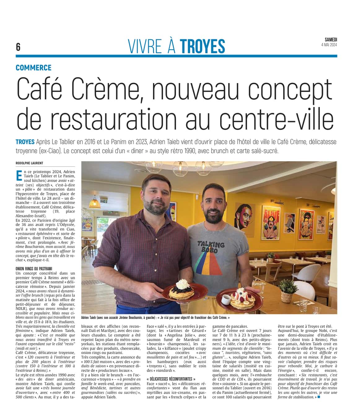 Café Crème, nouveau concept de restauration au centre-ville !