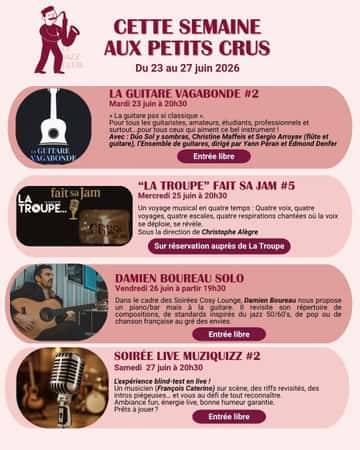 Le programme de la semaine des Petits Crus