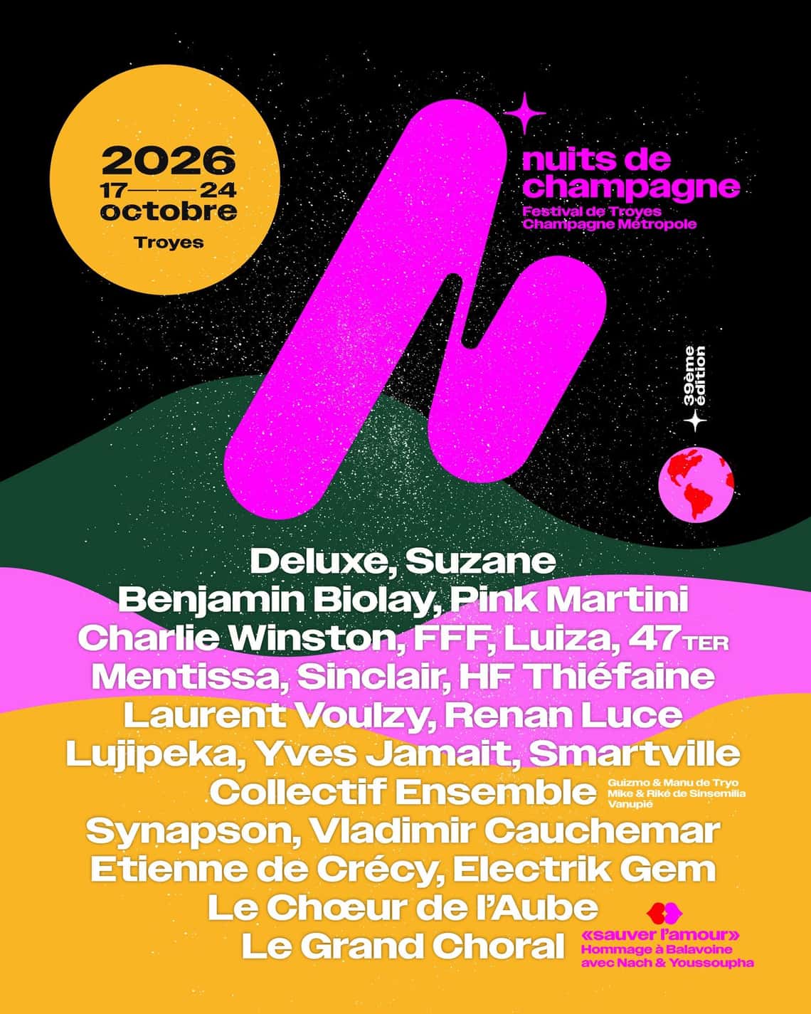 Affiche officielle de la 39ème édition des Nuits de Champagne