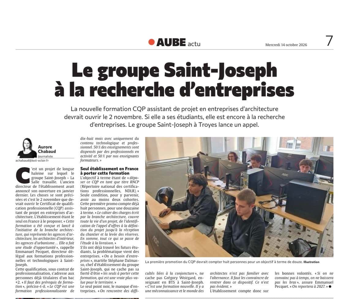 Le groupe Saint-Joseph à la recherche d'entreprises
