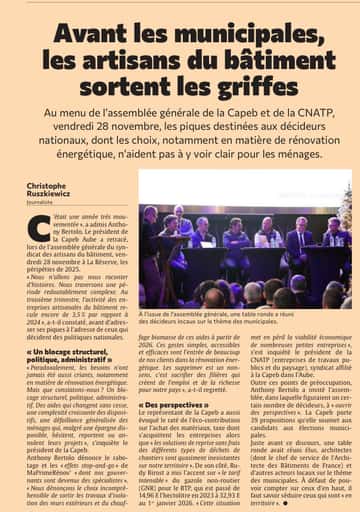 Avant les municipales, les artisans du bâtiment de l’Aube sortent les griffes !
