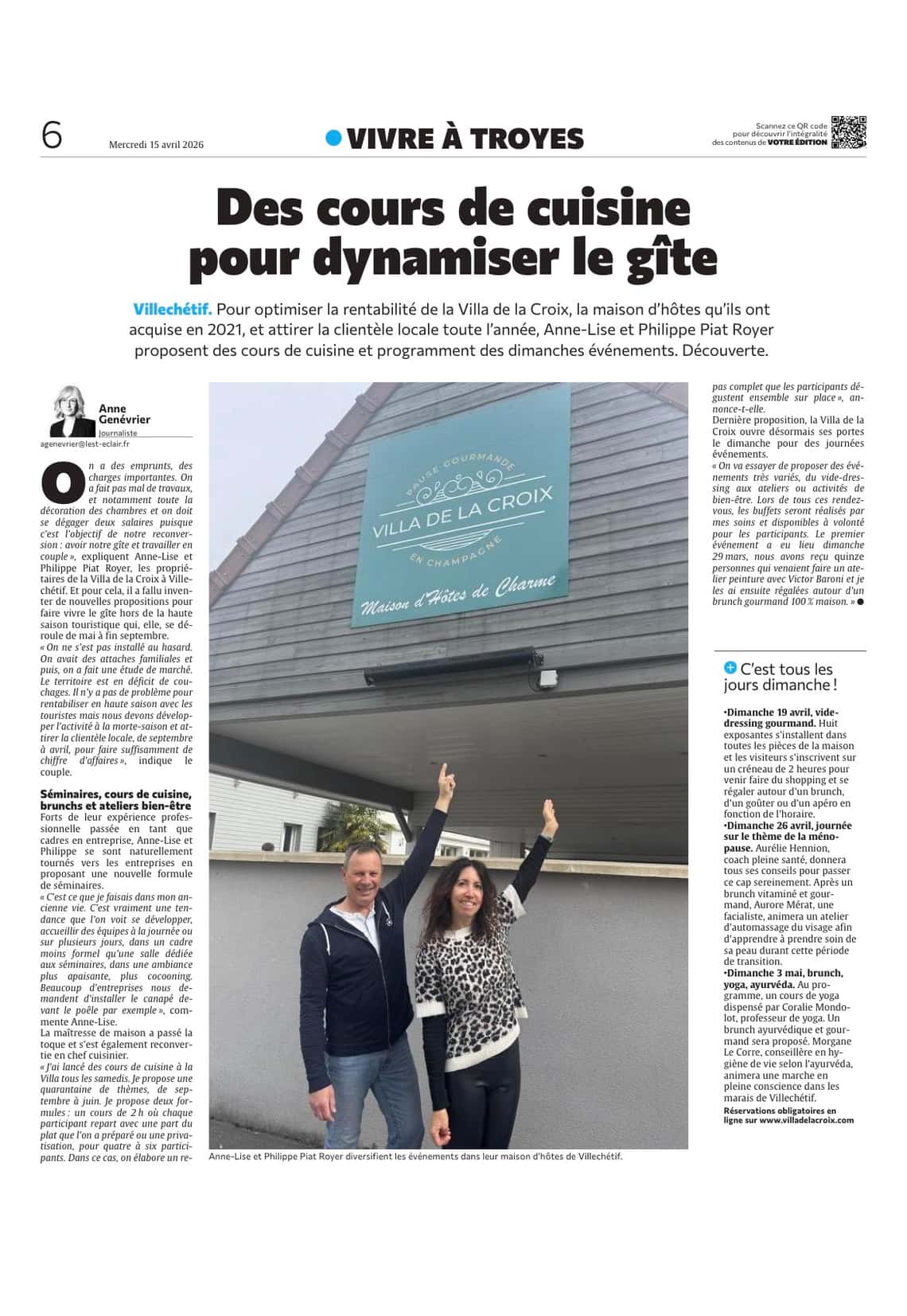 Les nouvelles recettes du gîte de Villechétif pour attirer la clientèle locale