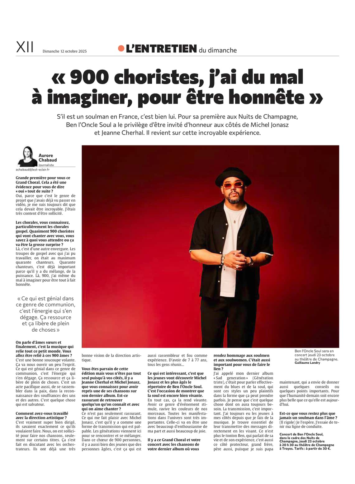 « 900 choristes, j’ai du mal à imaginer, pour être tout à fait honnête »