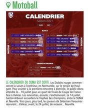 Le calendrier du SUMA Saison 2021