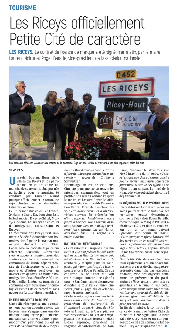 Les Riceys officiellement Petite Cité de caractère.